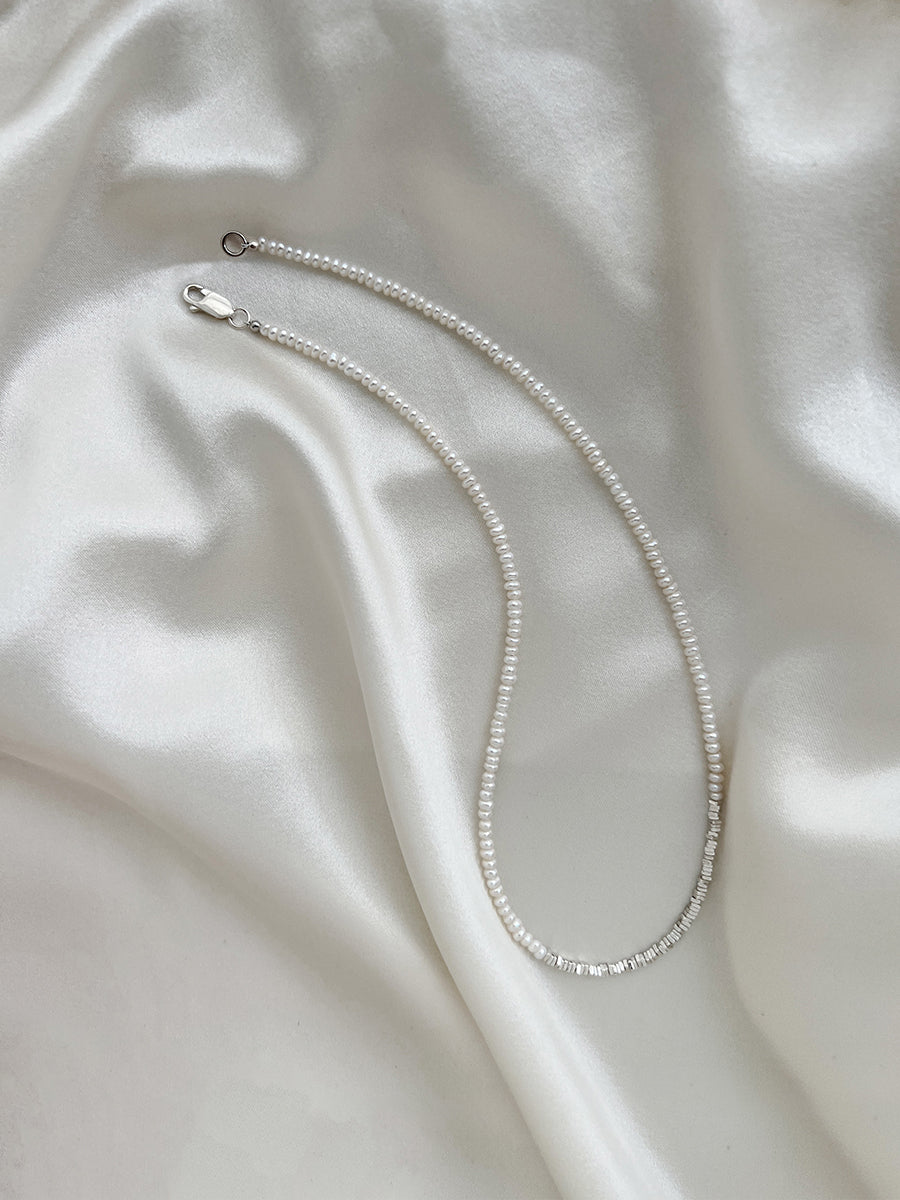 Arcenkelab Mini Pearl And Silver Necklace