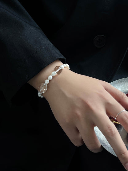 Pure White Crystal Pearl Bracelet