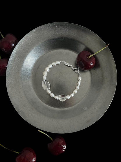 Pure White Crystal Pearl Bracelet