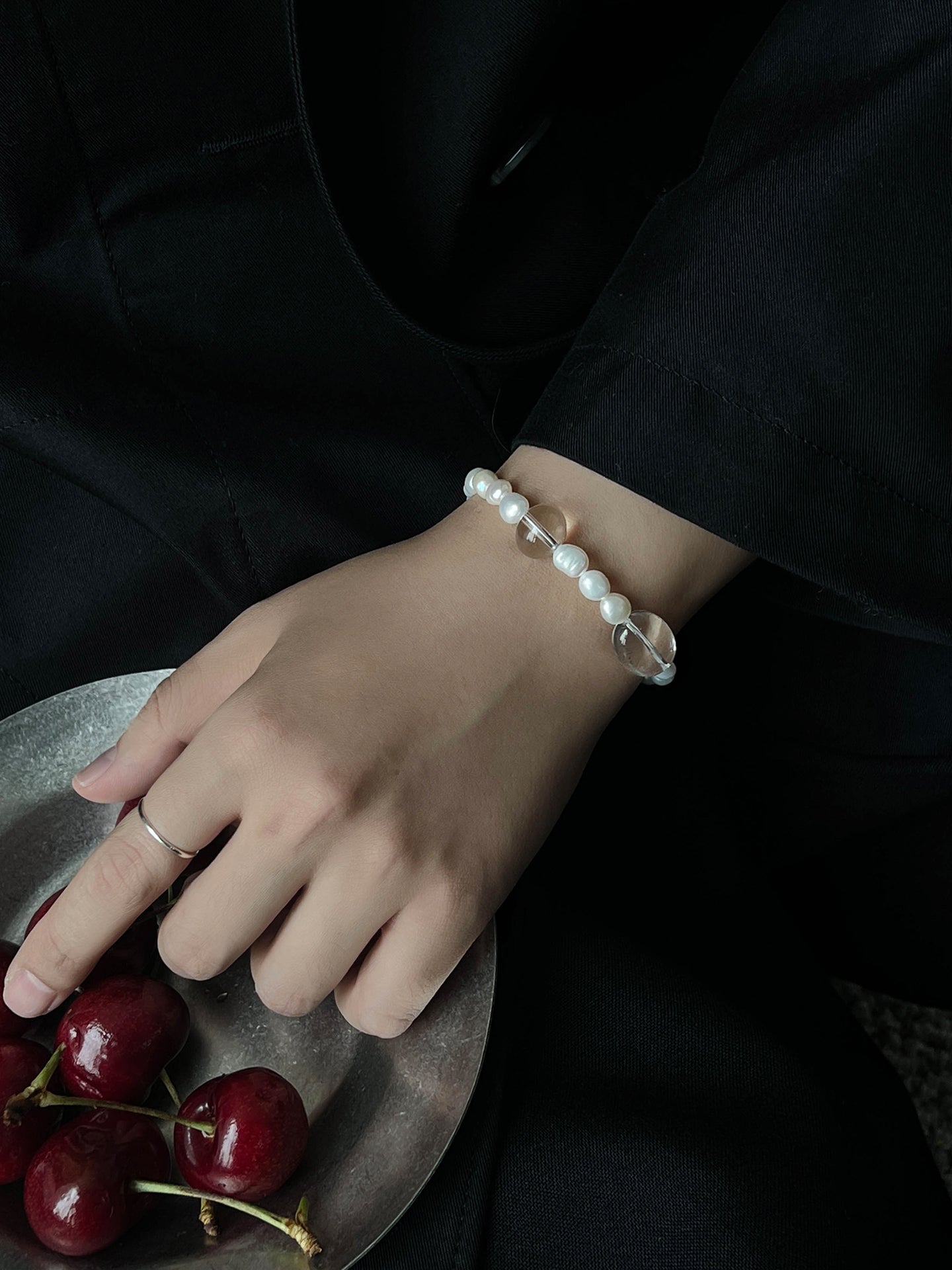Pure White Crystal Pearl Bracelet