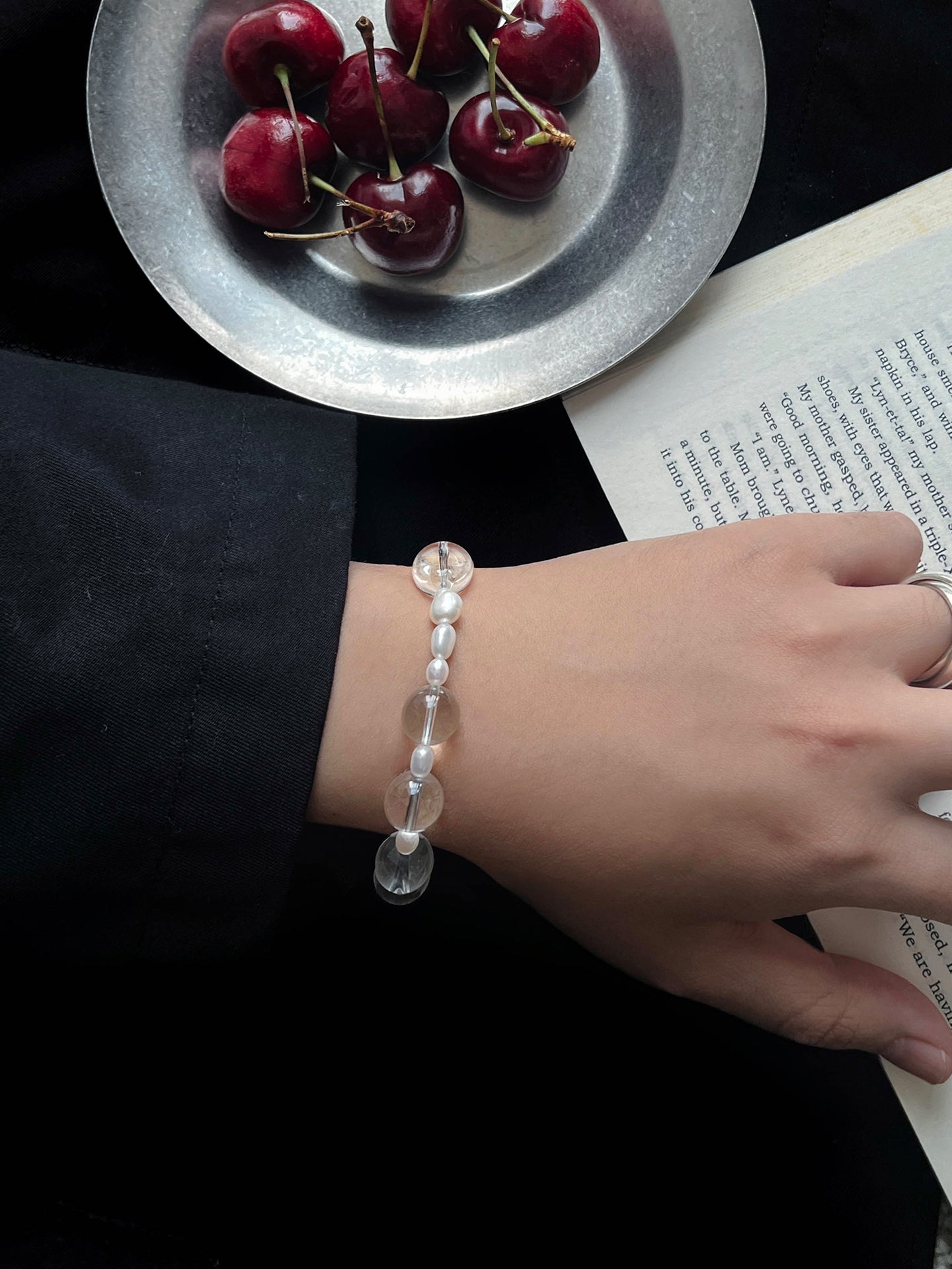 Pure Balance Pearl & White Crystal Bracelet