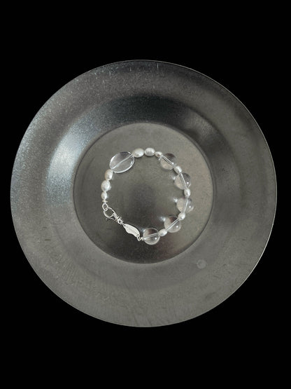 Pure Balance Pearl & White Crystal Bracelet