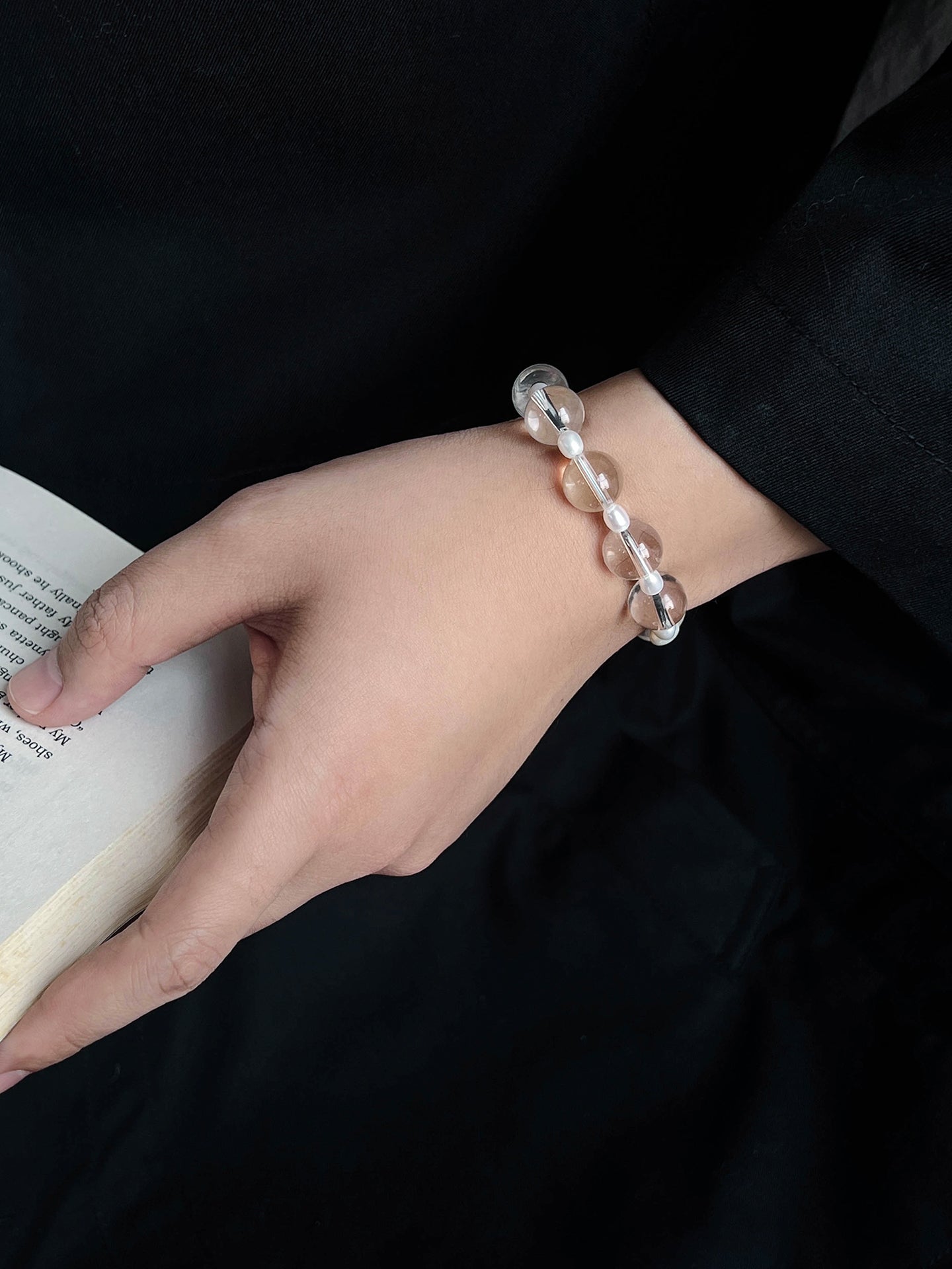 Pure Balance Pearl & White Crystal Bracelet