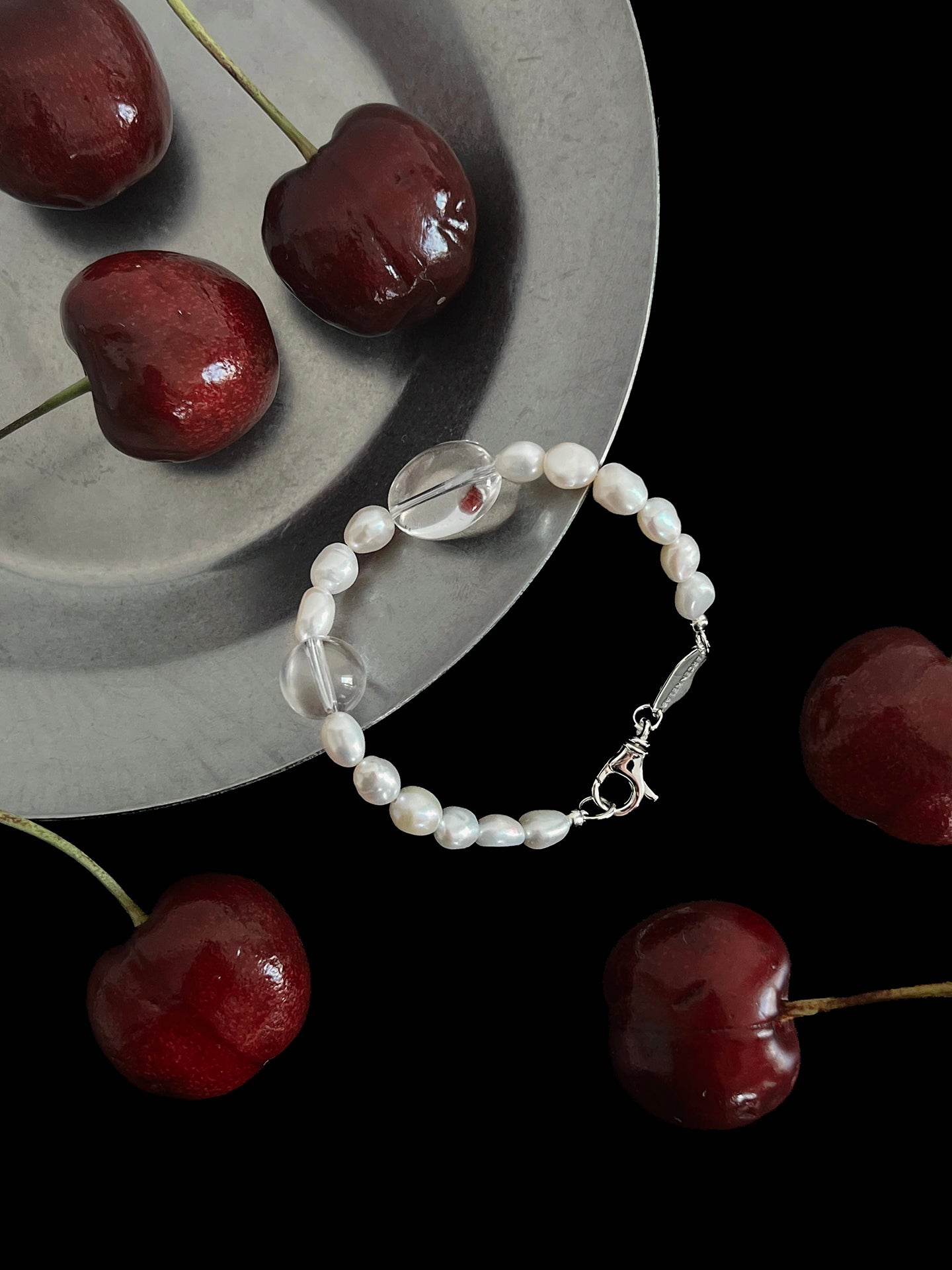 Pure White Crystal Pearl Bracelet