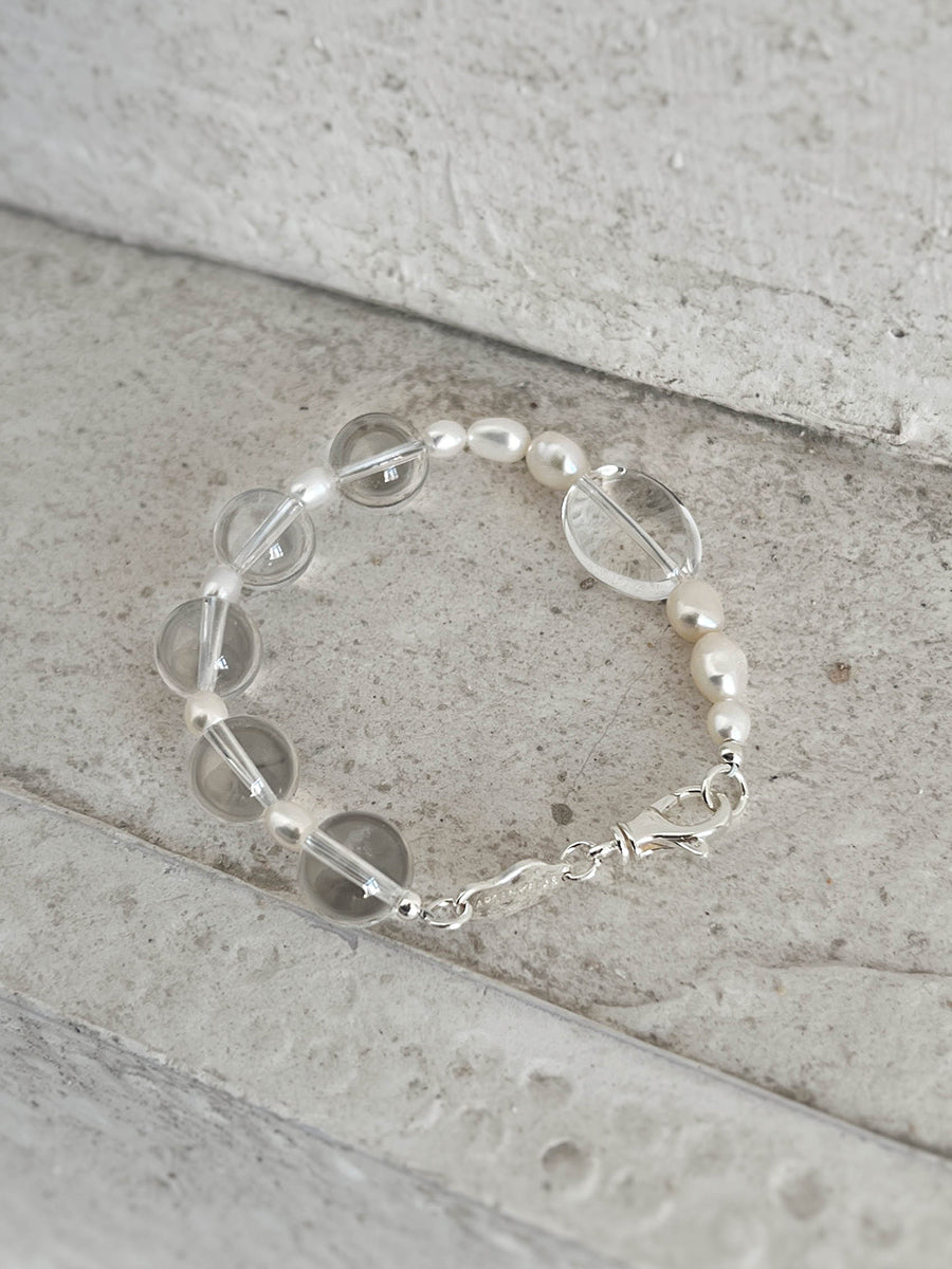 Pure Balance Pearl & White Crystal Bracelet
