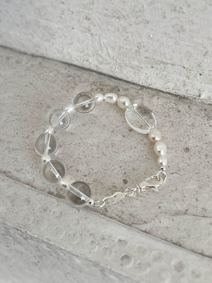 Pure Balance Pearl & White Crystal Bracelet