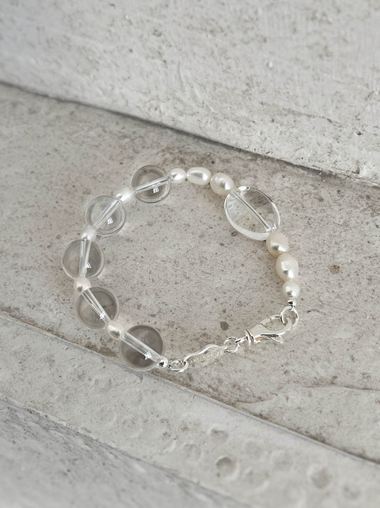 Pure Balance Pearl & White Crystal Bracelet