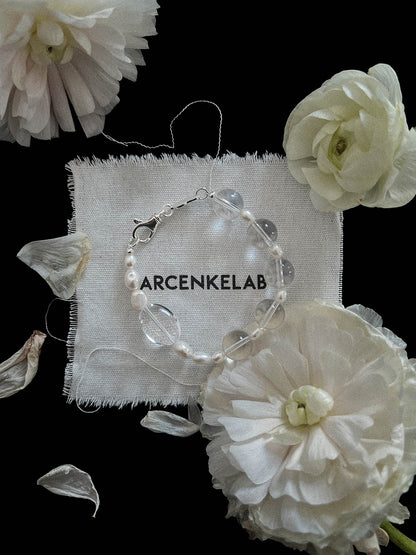Pure Balance Pearl & White Crystal Bracelet