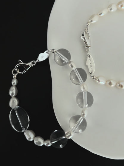 Pure White Crystal Pearl Bracelet