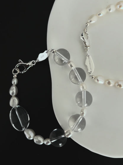 Pure Balance Pearl & White Crystal Bracelet